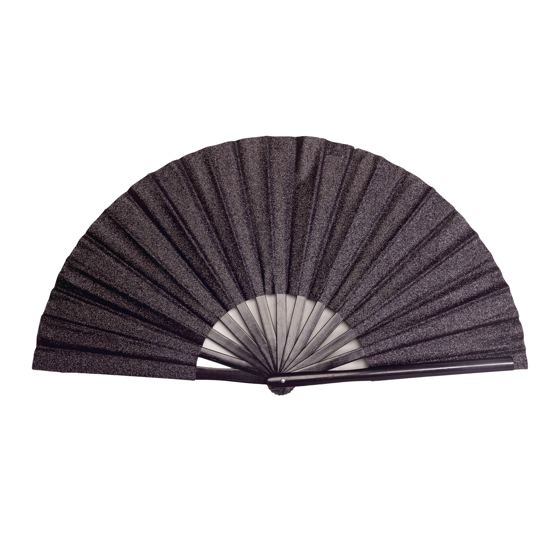 Vanta 13 inch Black Glitter Clack Hand Fan