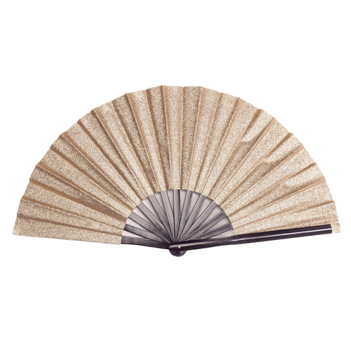 Aura 13 inch Gold Glitter Clack Hand Fan