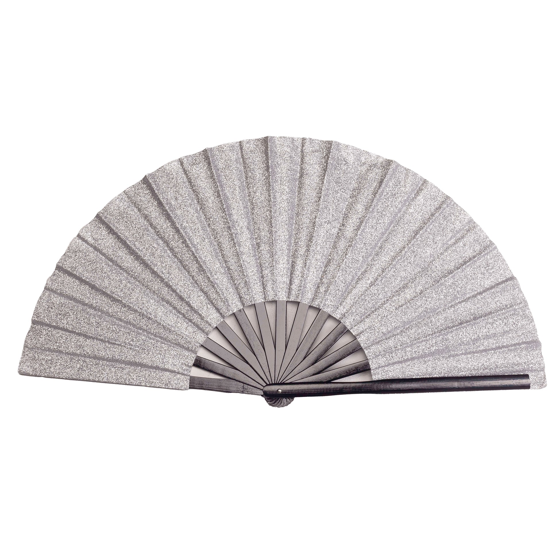 Cosmic 13 inch Silver Glitter Clack Hand Fan