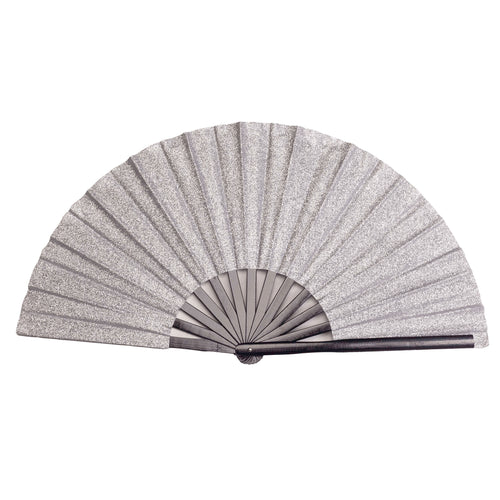 Cosmic 13 inch Silver Glitter Clack Hand Fan